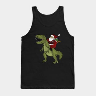 Dinosaur Christmas Gift Xmas T Rex Santa Funny Tank Top